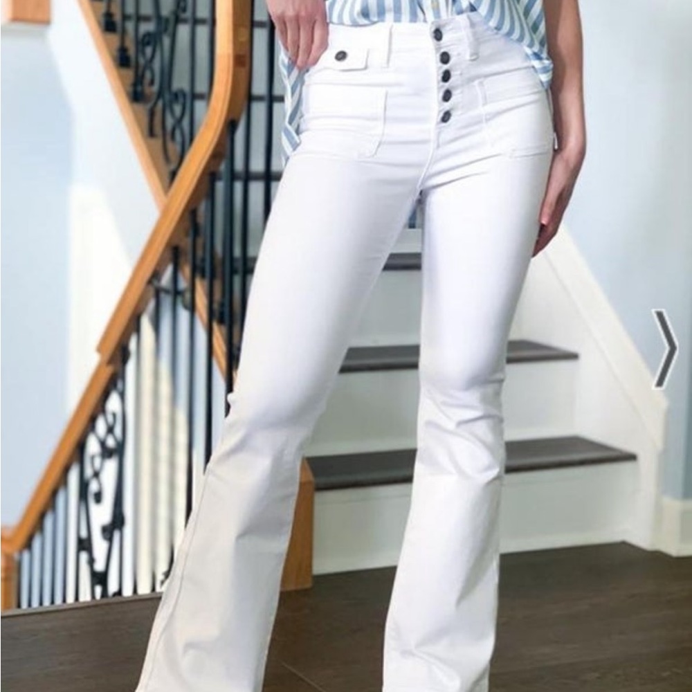 Judy Blue White Patch Button Fly Flare Trousers 3/26